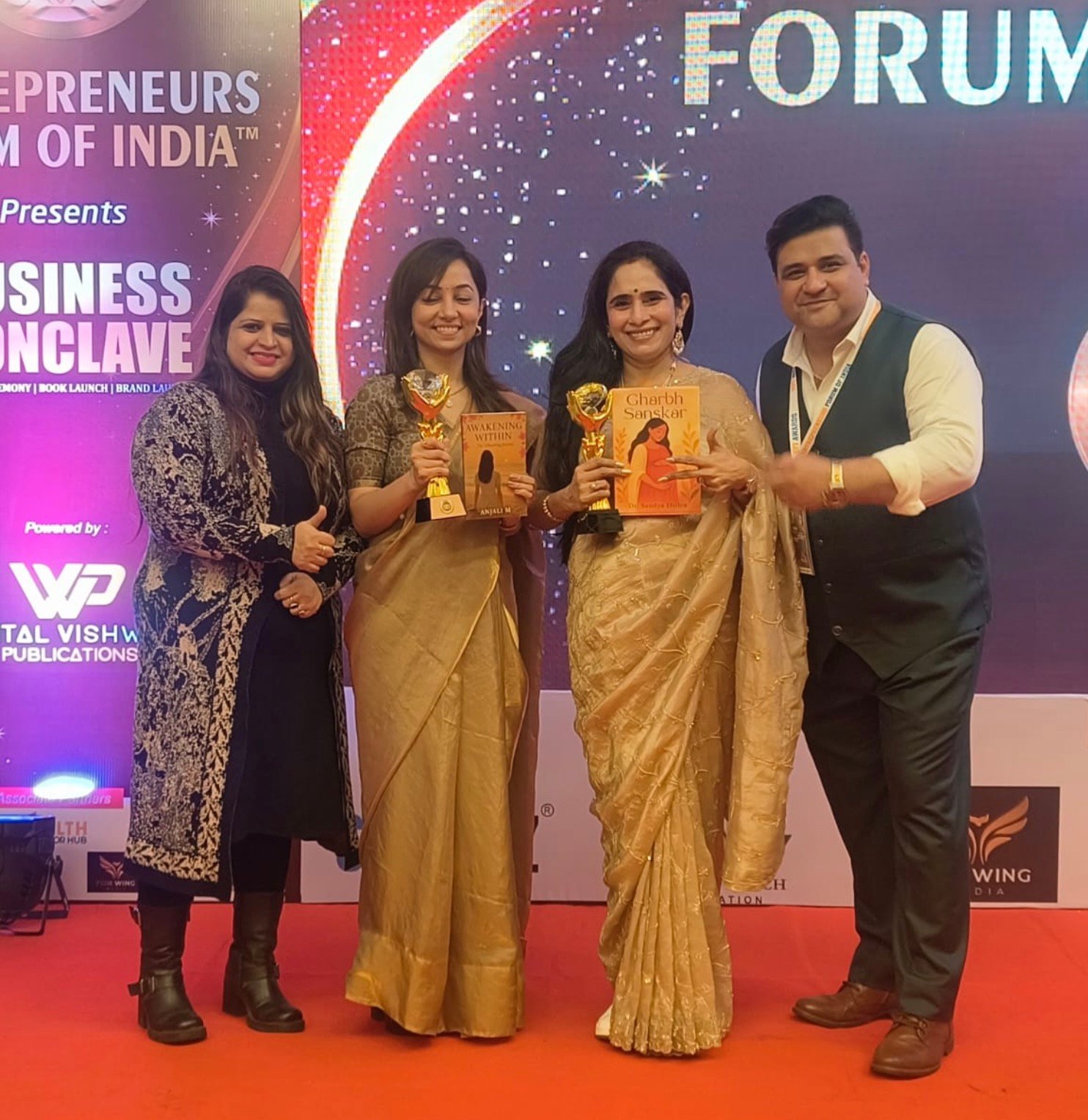 Dr. Sandya D'Silva felicitated at the Entrepreneurs Forum of India Business Conclave for her book Garbh Sanskar
