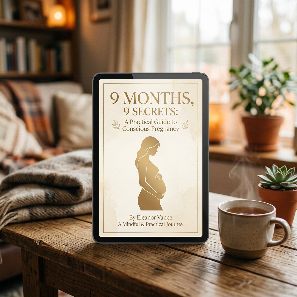 9 Months, 9 Secrets eBook on Tablet Mockup